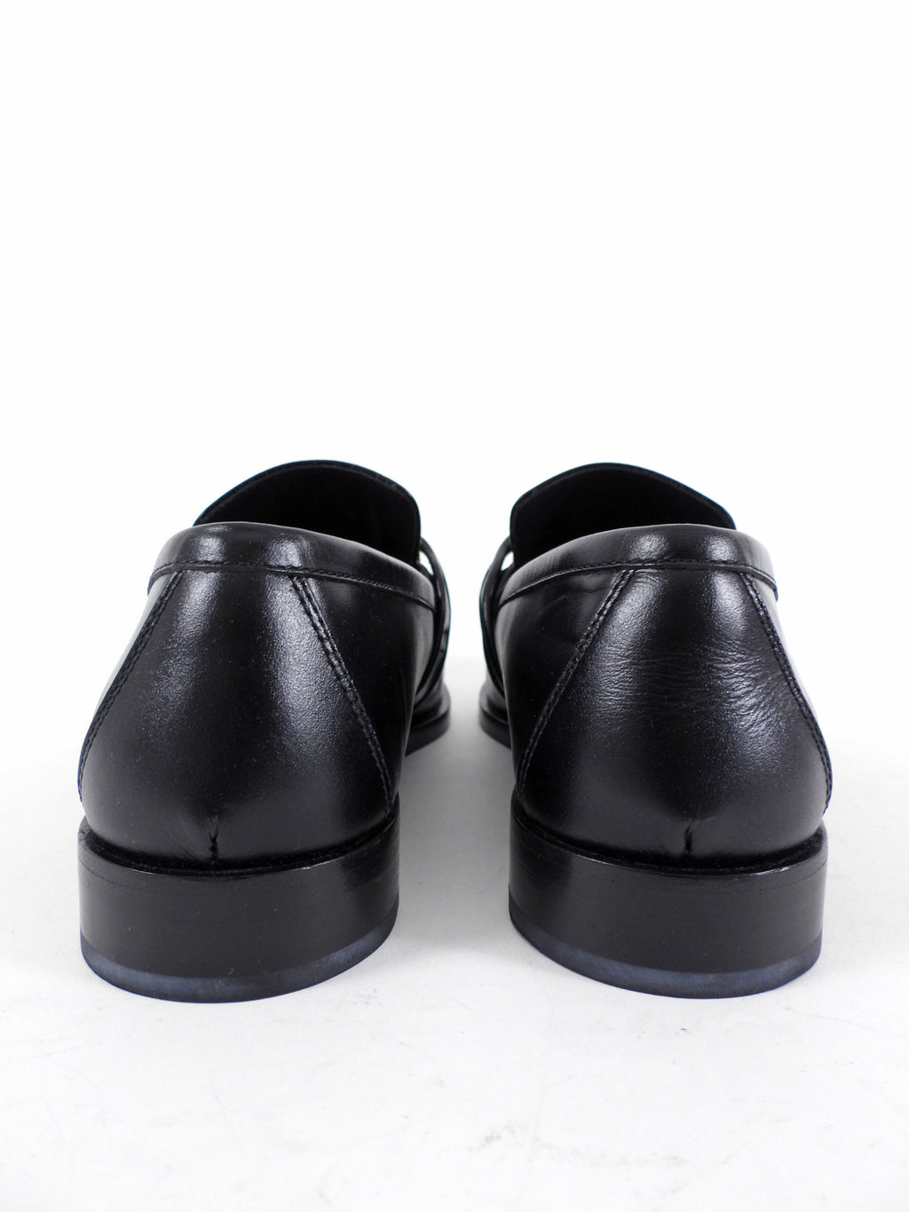 Bottega Veneta Black Leather and Gold Metal Astaire Loafer - 39.5