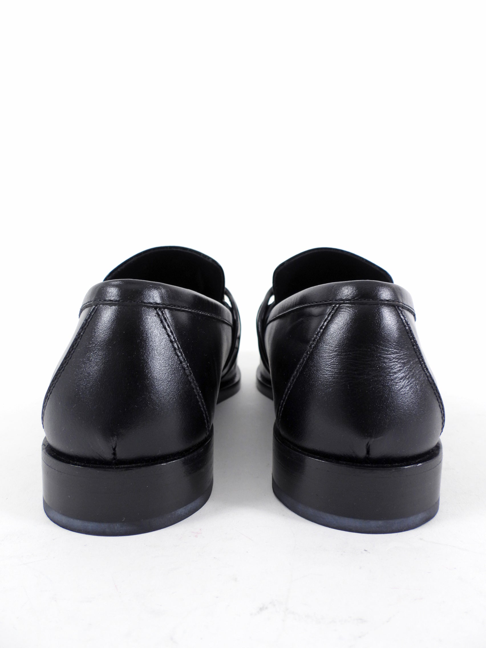 Bottega Veneta Black Leather and Gold Metal Astaire Loafer - 39.5