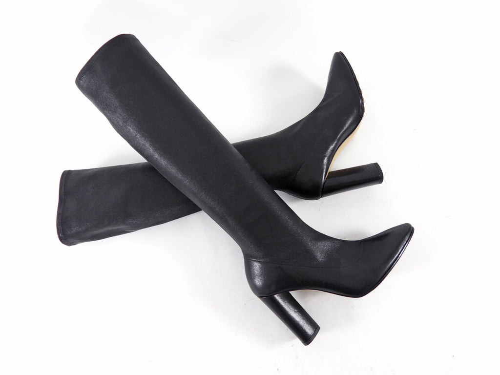 Bottega Veneta Black Nappa Stretch Leather Tall Boots - 38