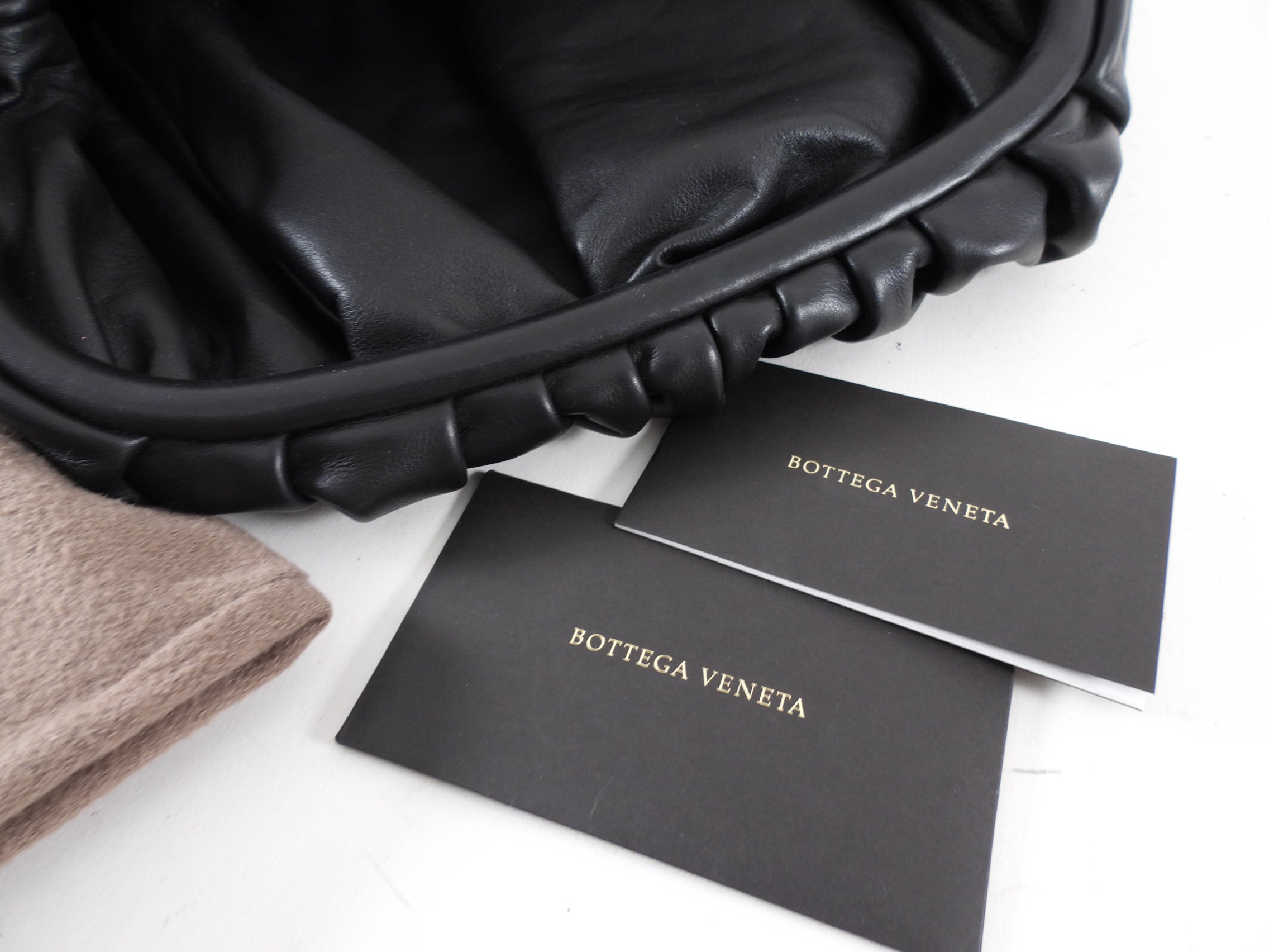 Bottega Veneta The Clutch Pouch Black Leather Bag