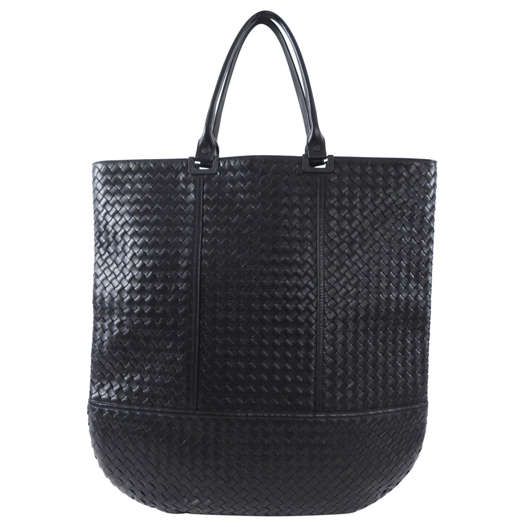 Bottega Veneta Black intrecciato Leather Large Tote Bag