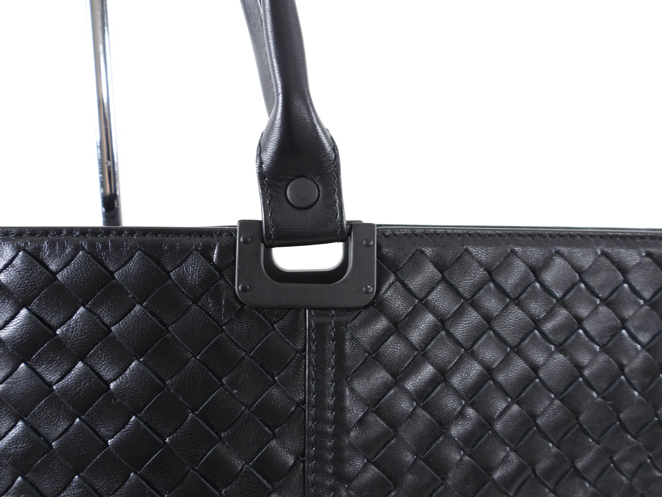 Bottega Veneta Black intrecciato Leather Large Tote Bag