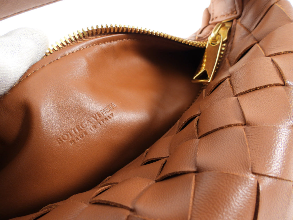 Bottega Veneta Caramel Brown Intrecciato Leather Mini Wallace Bag