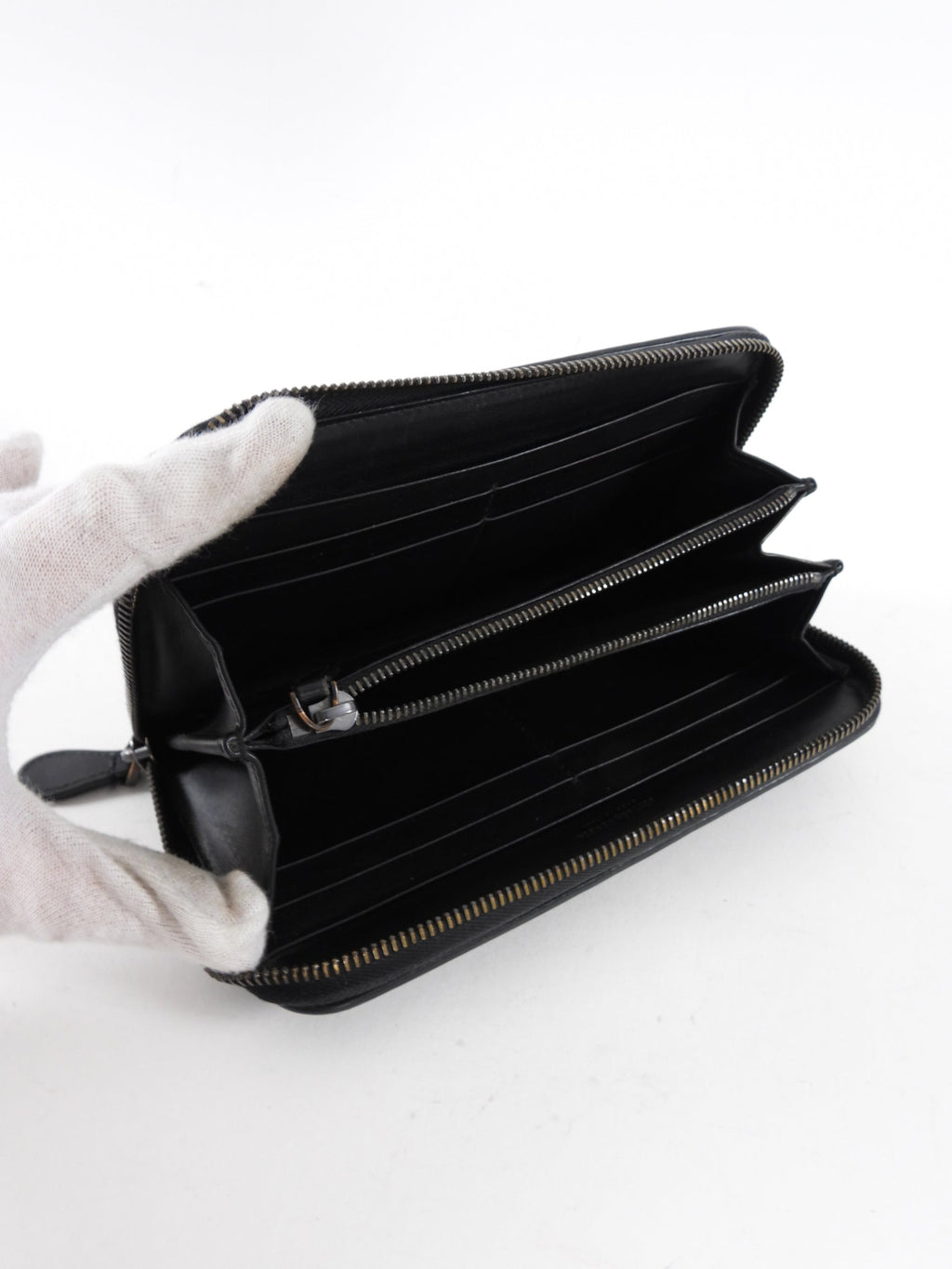 Bottega Veneta Black Intrecciato Leather Continental Zip Wallet