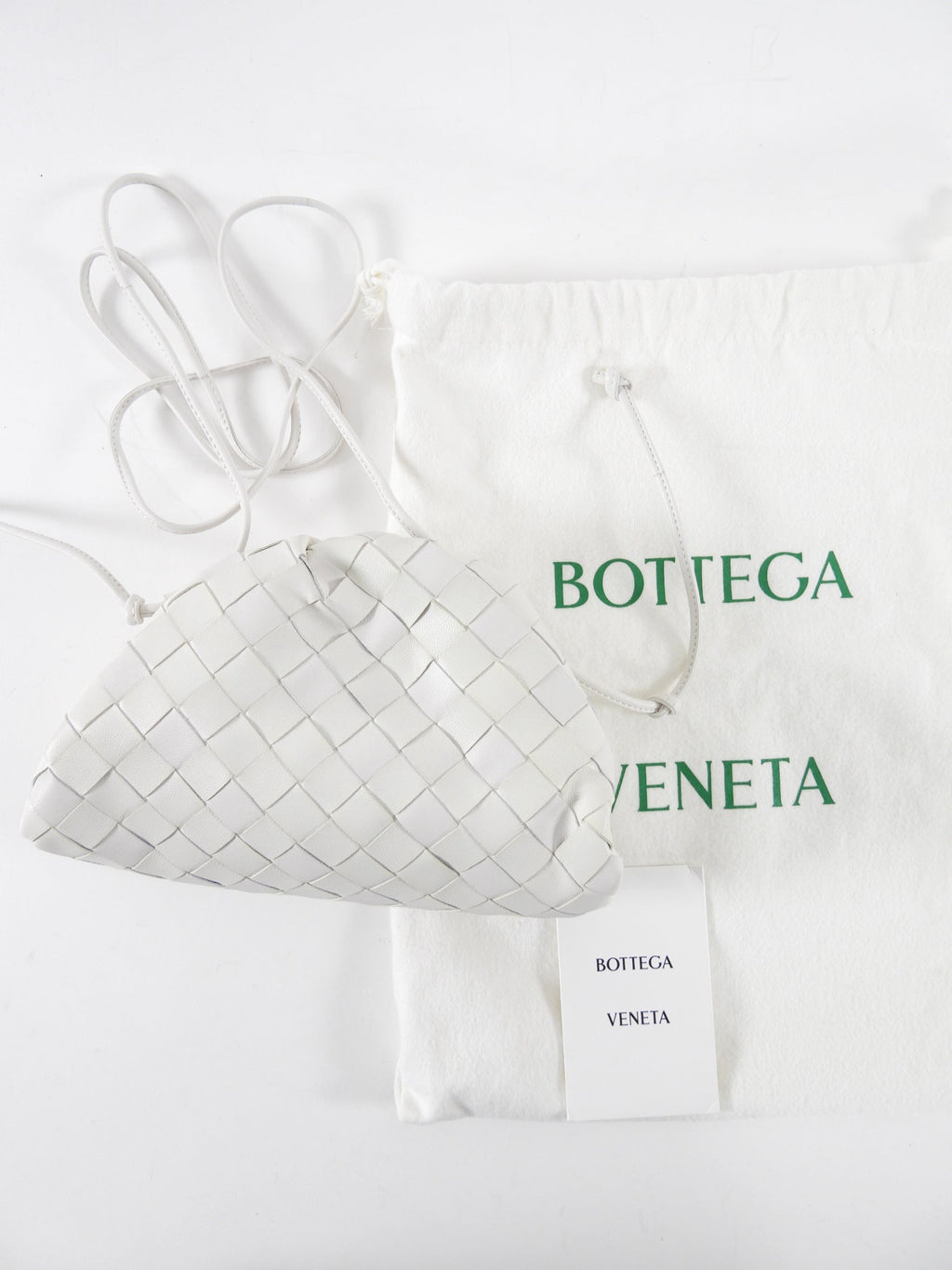 Bottega Veneta White Intrecciato Leather Mini The Pouch Crossbody Bag