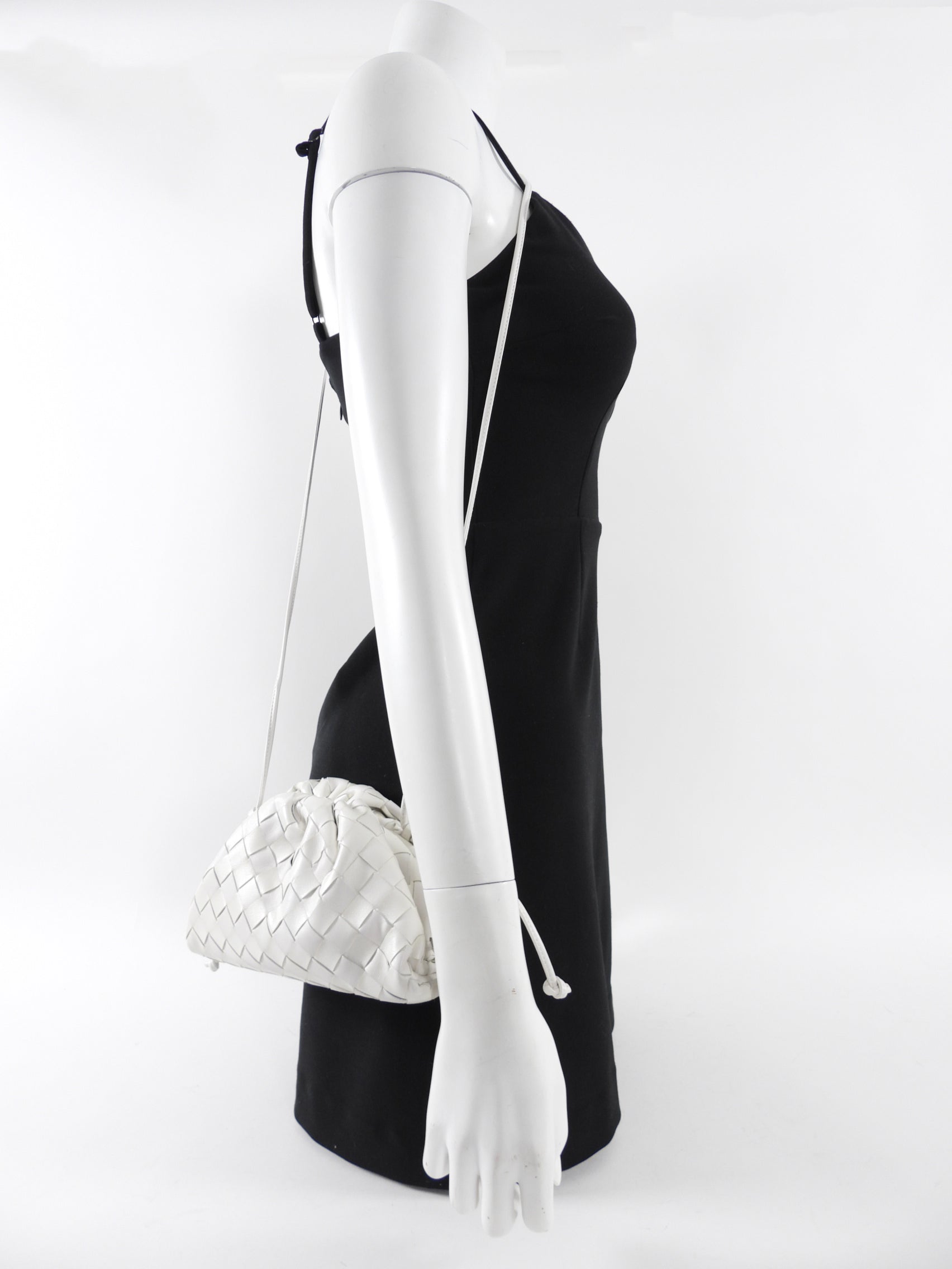 Bottega Veneta White Intrecciato Leather Mini The Pouch Crossbody Bag
