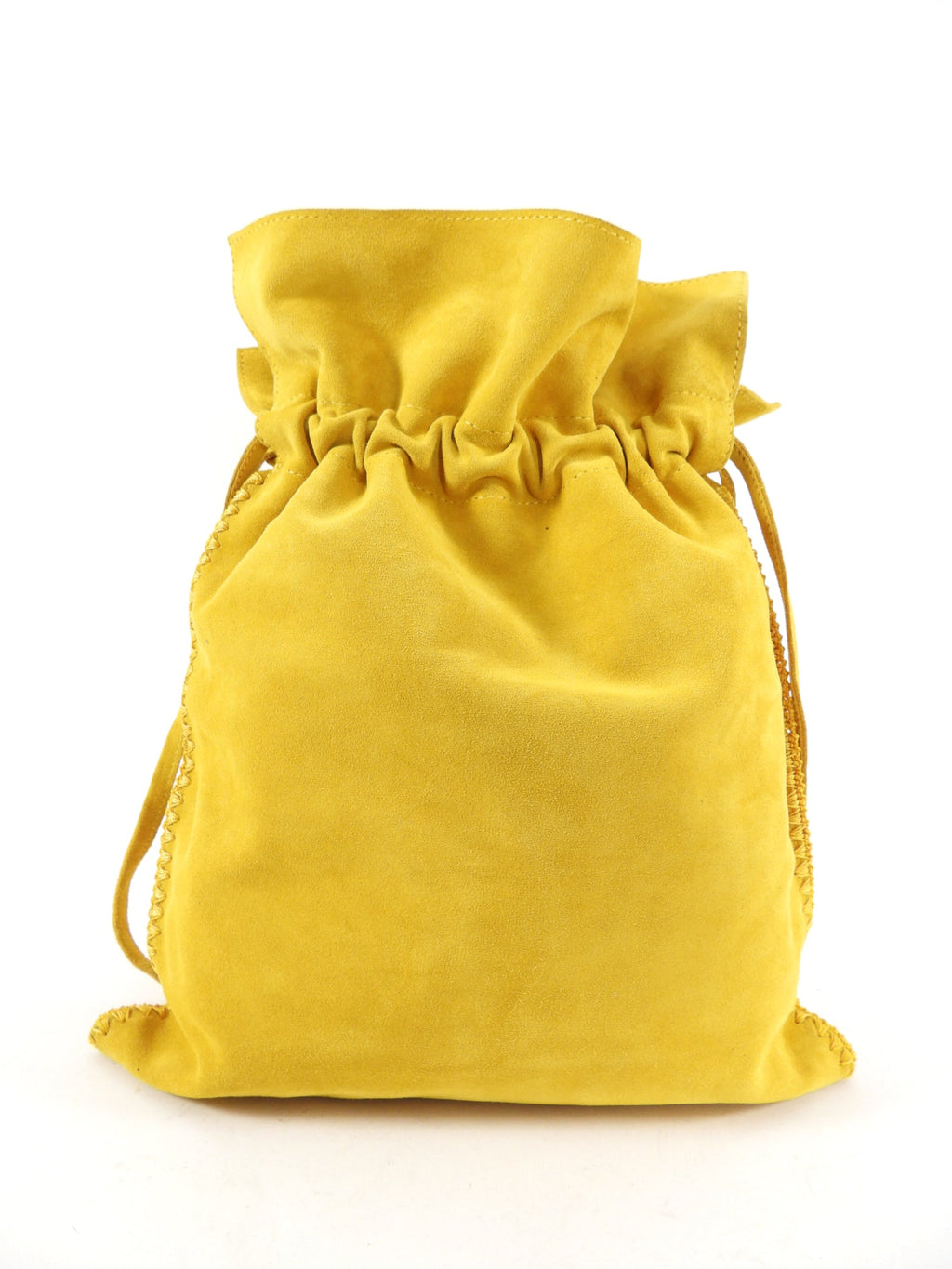 Bottega Veneta Vintage 1980's Yellow Suede Drawstring Bag