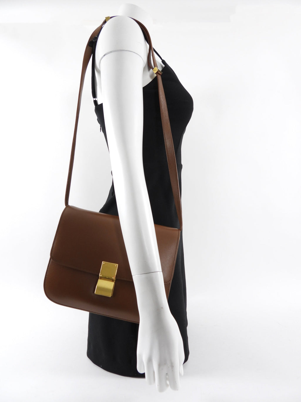 Celine Brown Leather Medium Box Bag