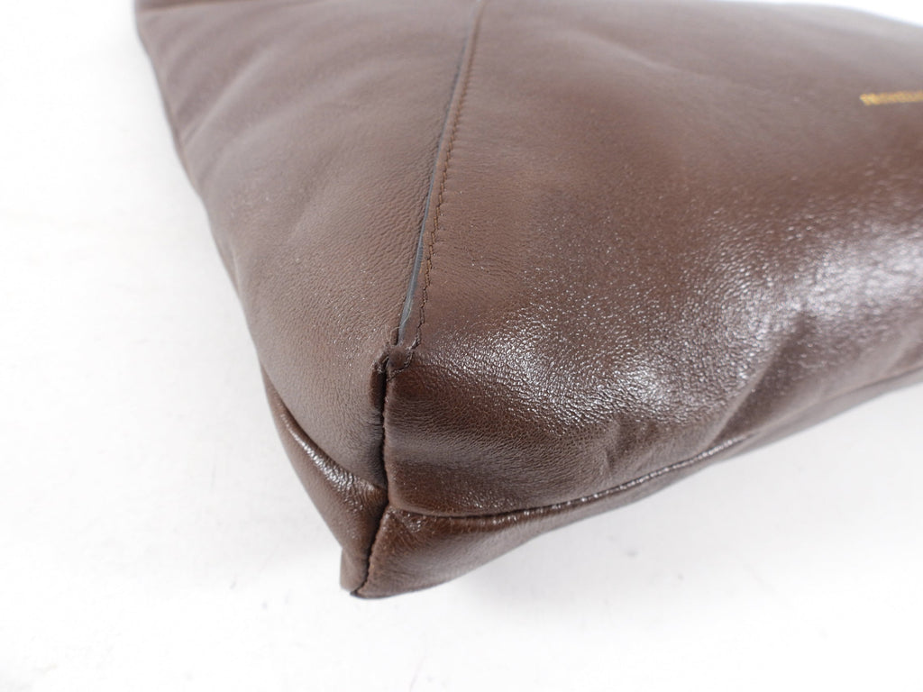 Brunello Cucinelli Brown Leather Monili Detail Shoulder Bag