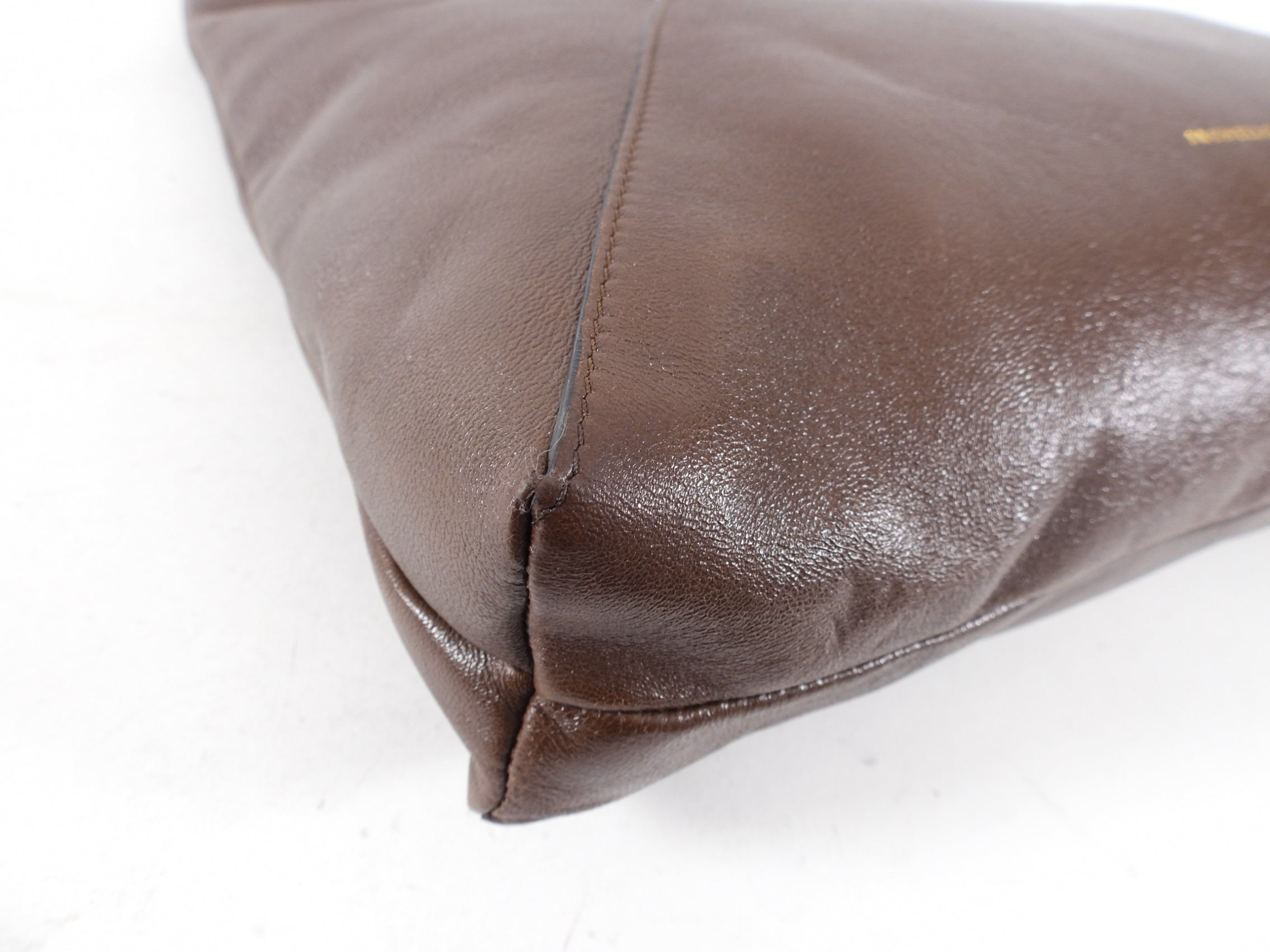 Brunello Cucinelli Brown Leather Monili Detail Shoulder Bag