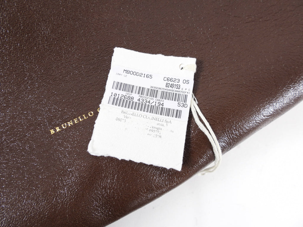Brunello Cucinelli Brown Leather Monili Detail Shoulder Bag