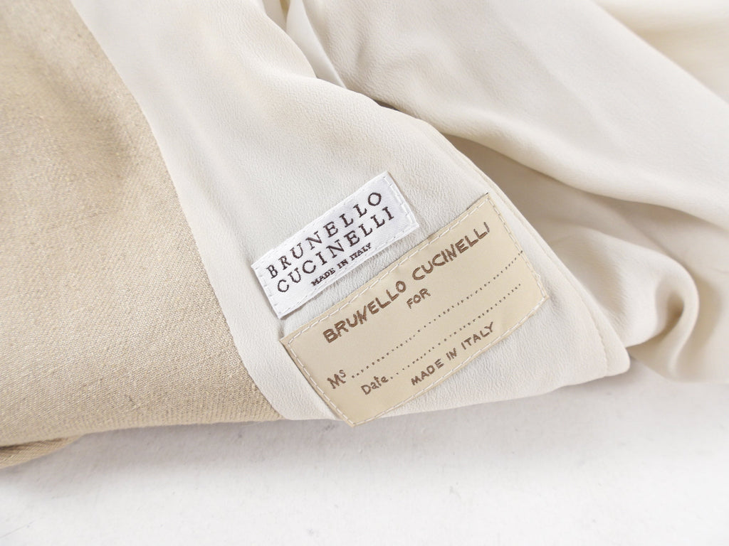 Brunello Cucinelli Natural Beige Linen Pants Suit - XS