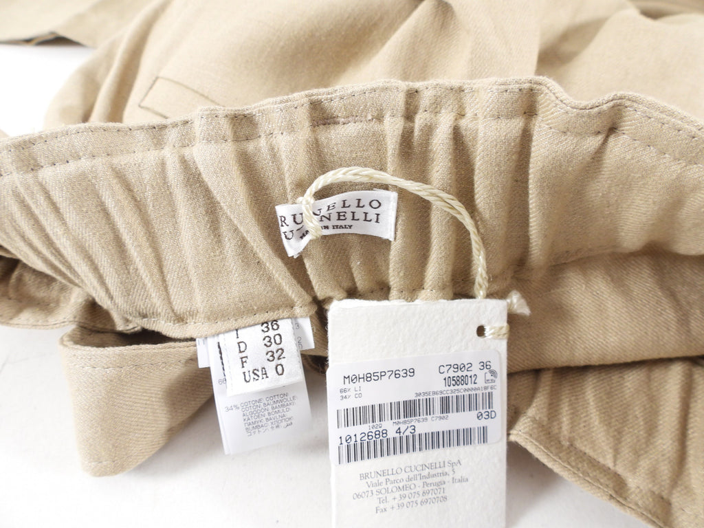 Brunello Cucinelli Natural Beige Linen Pants Suit - XS
