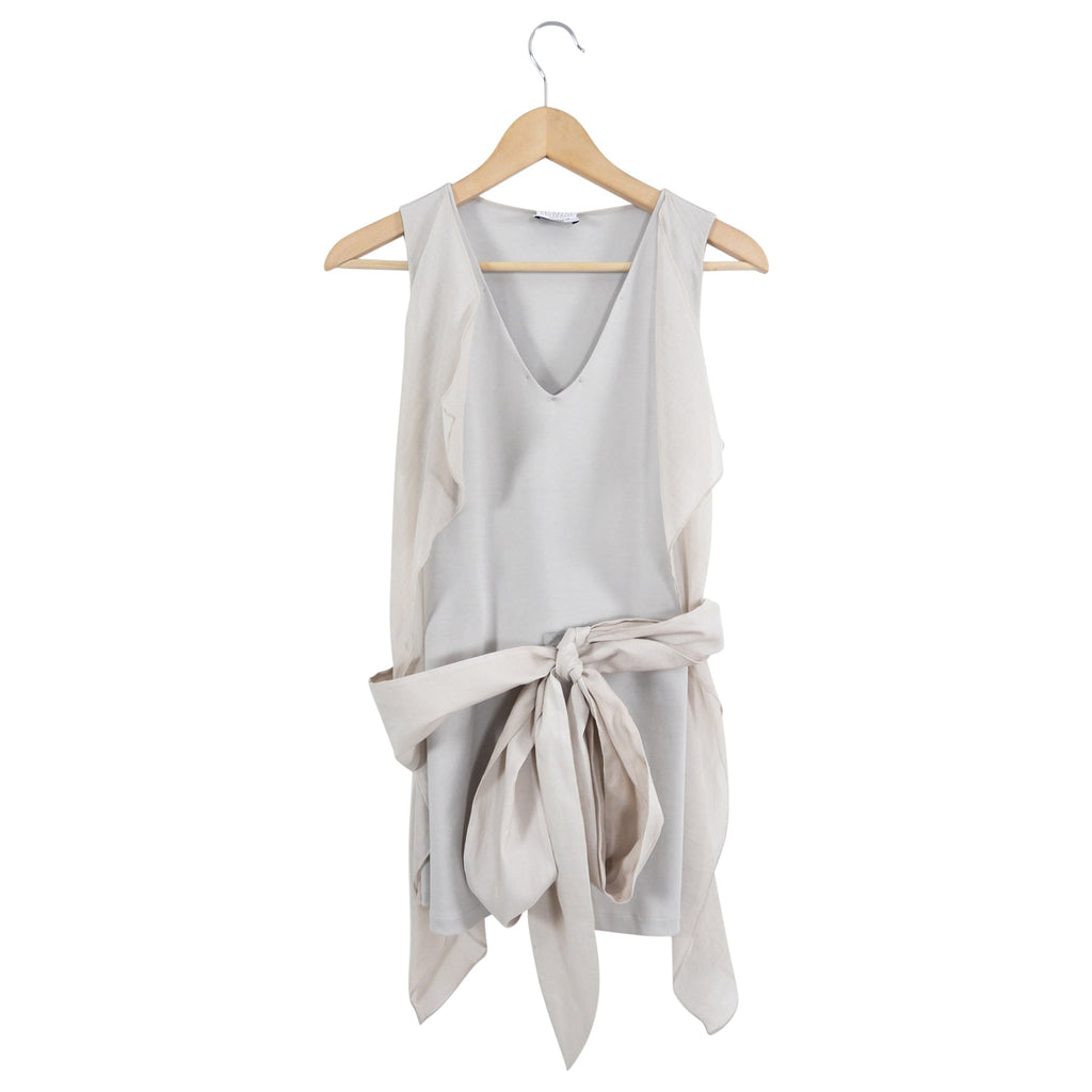 Brunello Cucinelli Light Sand Taupe V Neck Wrap Tank - L (8/10)