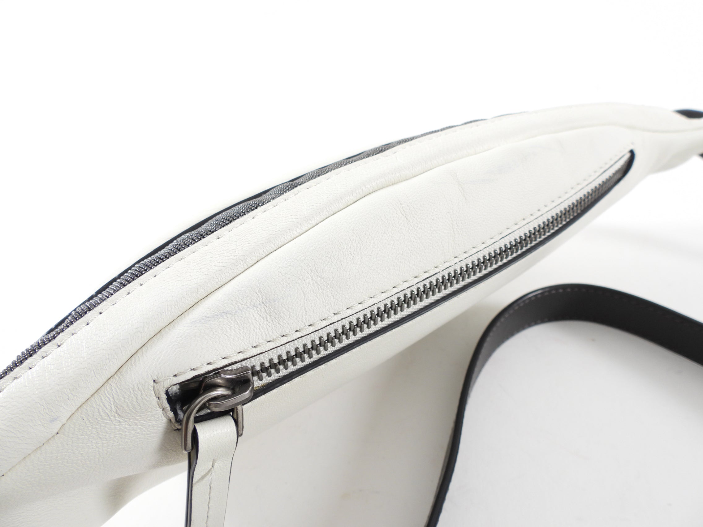 Brunello Cucinelli White Leather Monili Belt Bag