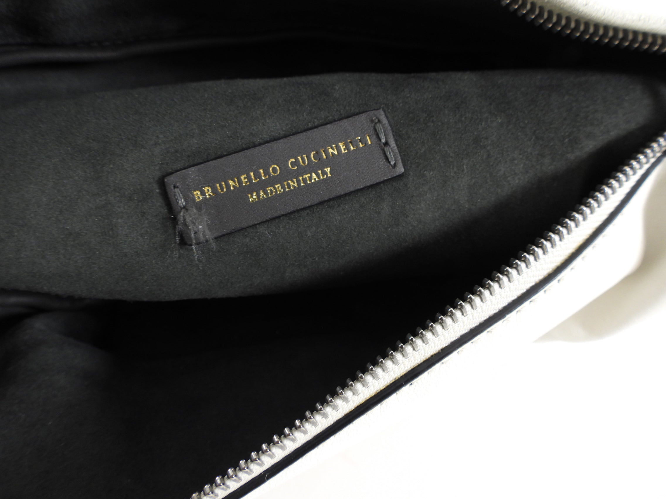 Brunello Cucinelli White Leather Monili Belt Bag