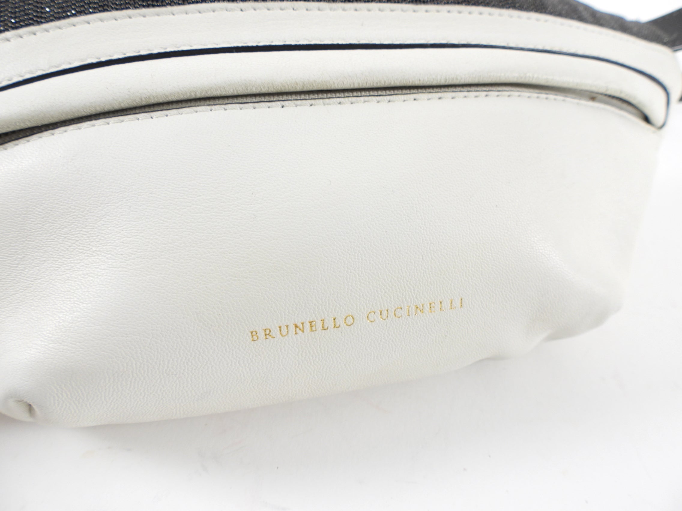 Brunello Cucinelli White Leather Monili Belt Bag