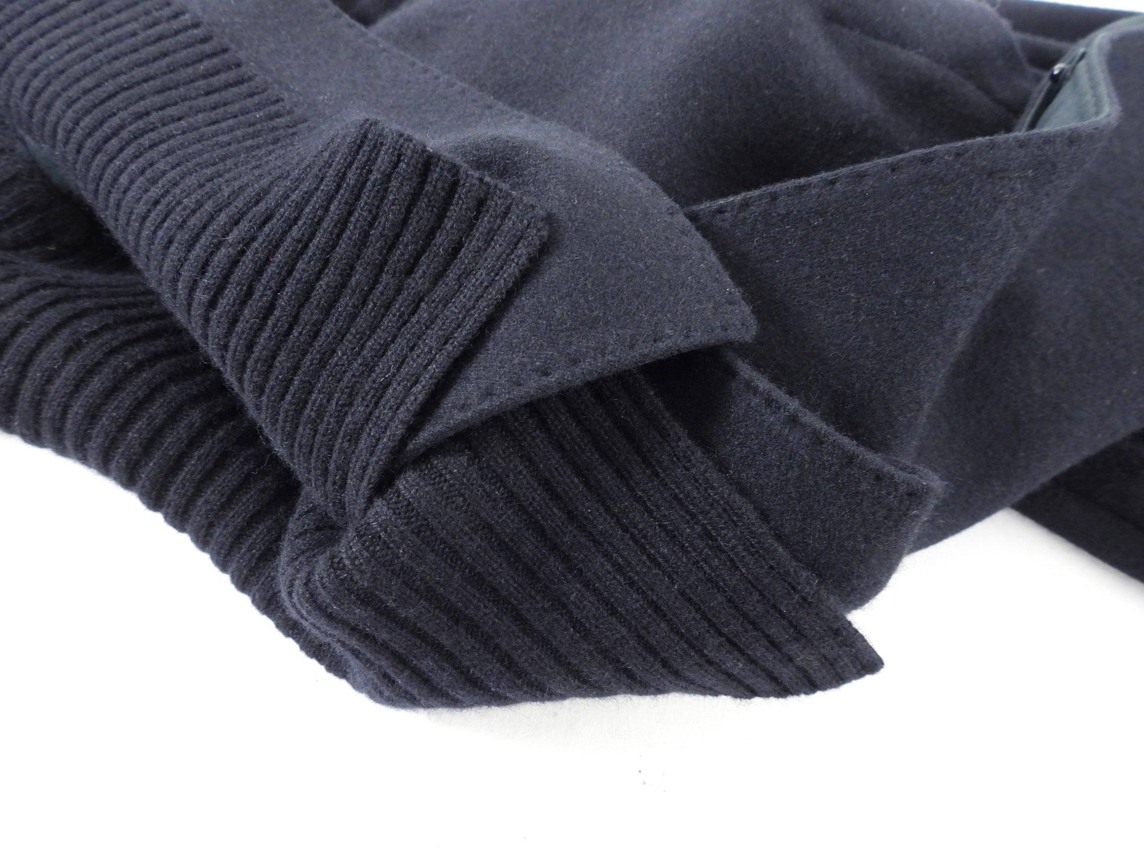 Brunello Cucinelli Black Wool Jacket with Knit Trim - IT44 / USA M
