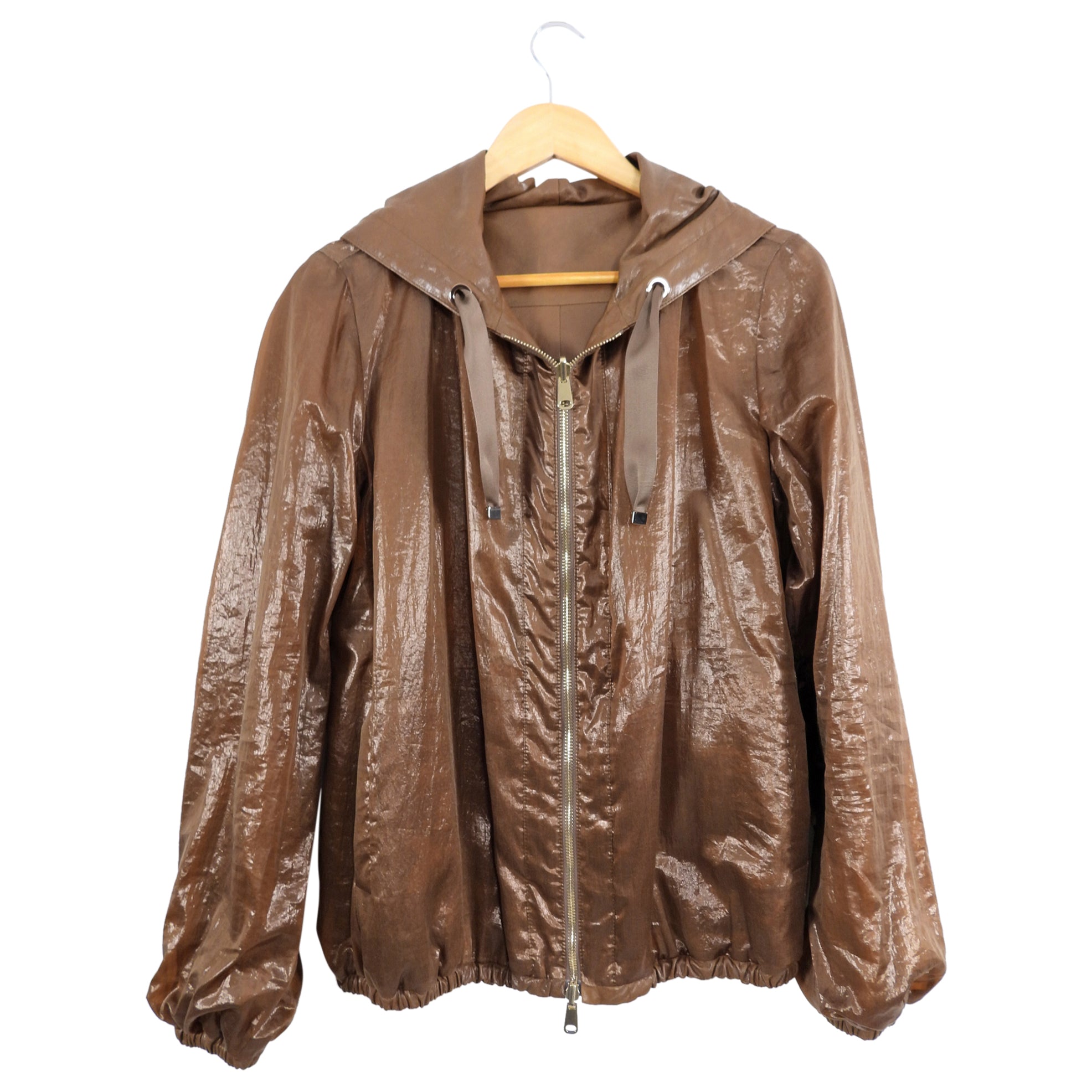 Brunello Cucinelli Brown Leather Reversible Bomber Jacket - IT44 / USA 8 / M