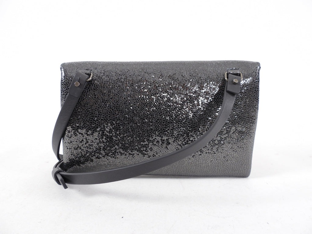 Brunello Cucinelli Charcoal Grey Monili Wallet on Strap Crossbody Bag