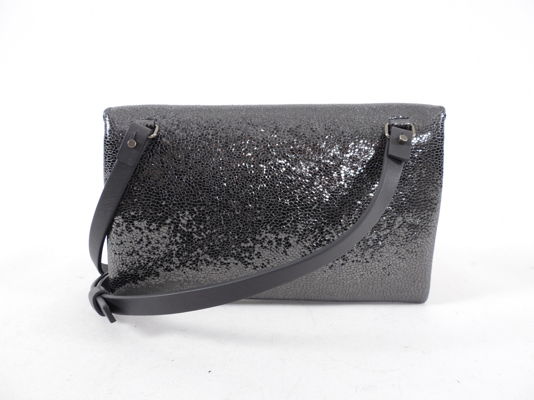 Brunello Cucinelli Charcoal Grey Monili Wallet on Strap Crossbody Bag