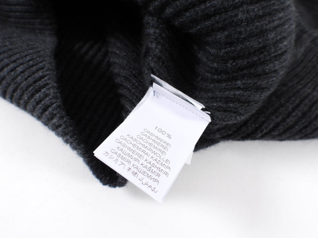 Brunello Cucinelli Charcoal Grey Cashmere Sweater with Monili Trim - M