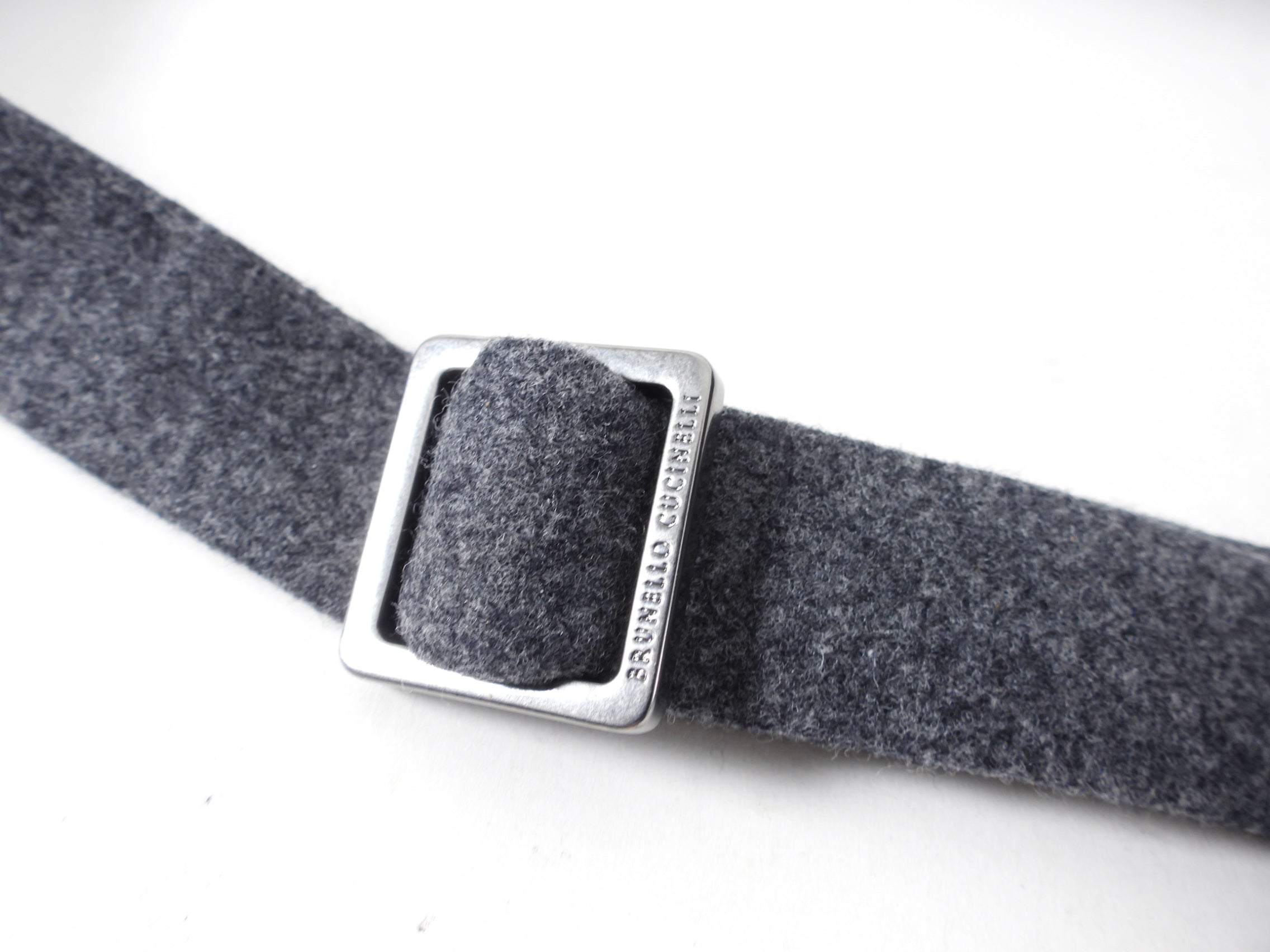Brunello Cucinelli Grey Cashmere Crochet Body / Belt Bag