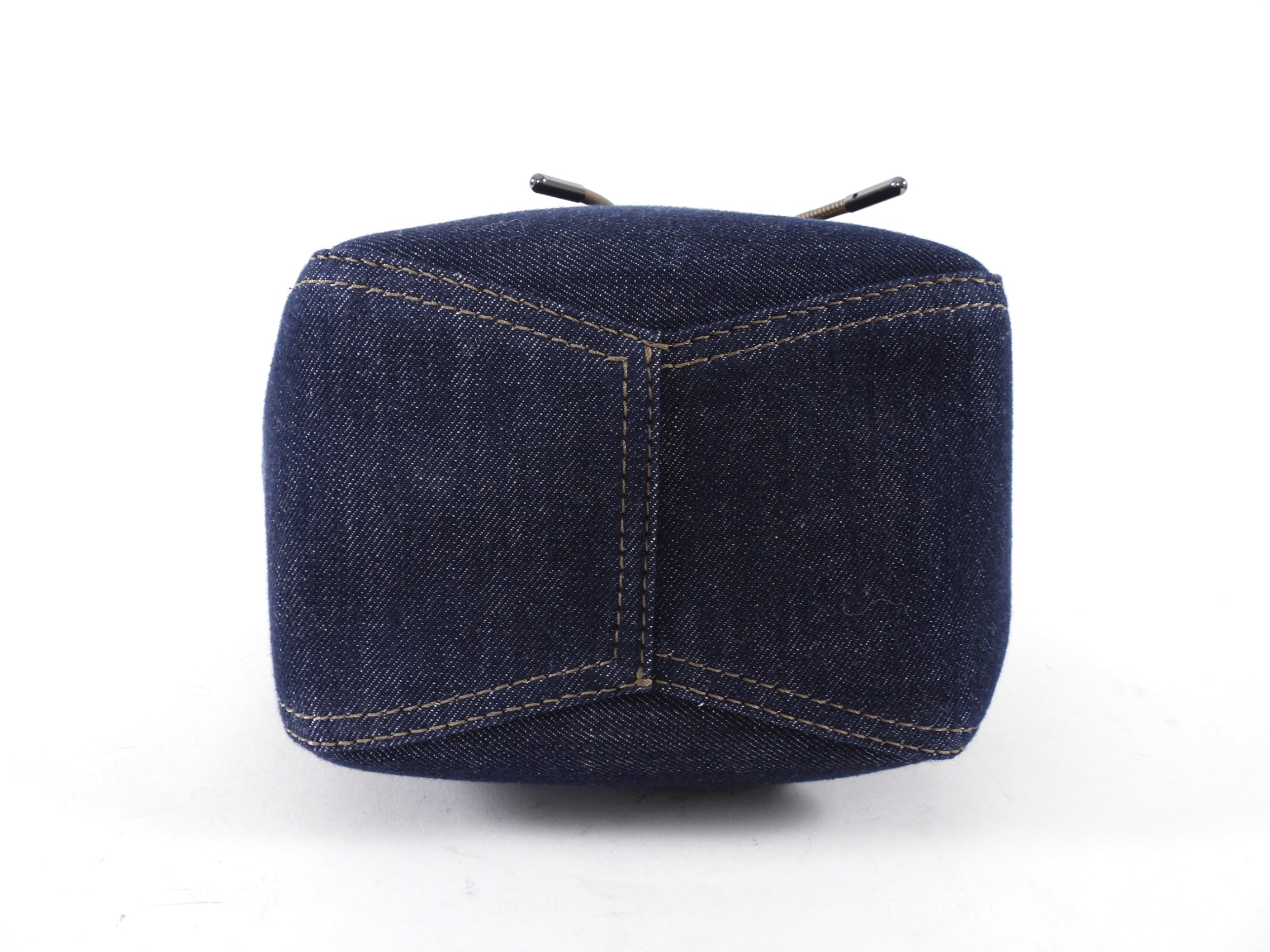 Brunello Cucinelli Small BC Duo Blue Denim Bucket Bag