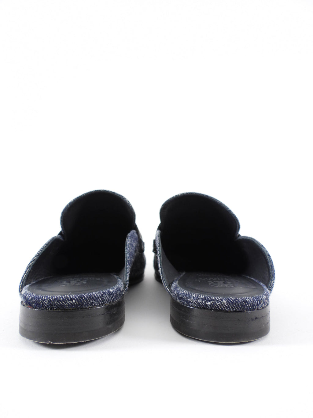 Brunello Cucinelli Denim Monili Bead Flat Slipper Mules - 38.5 / 8