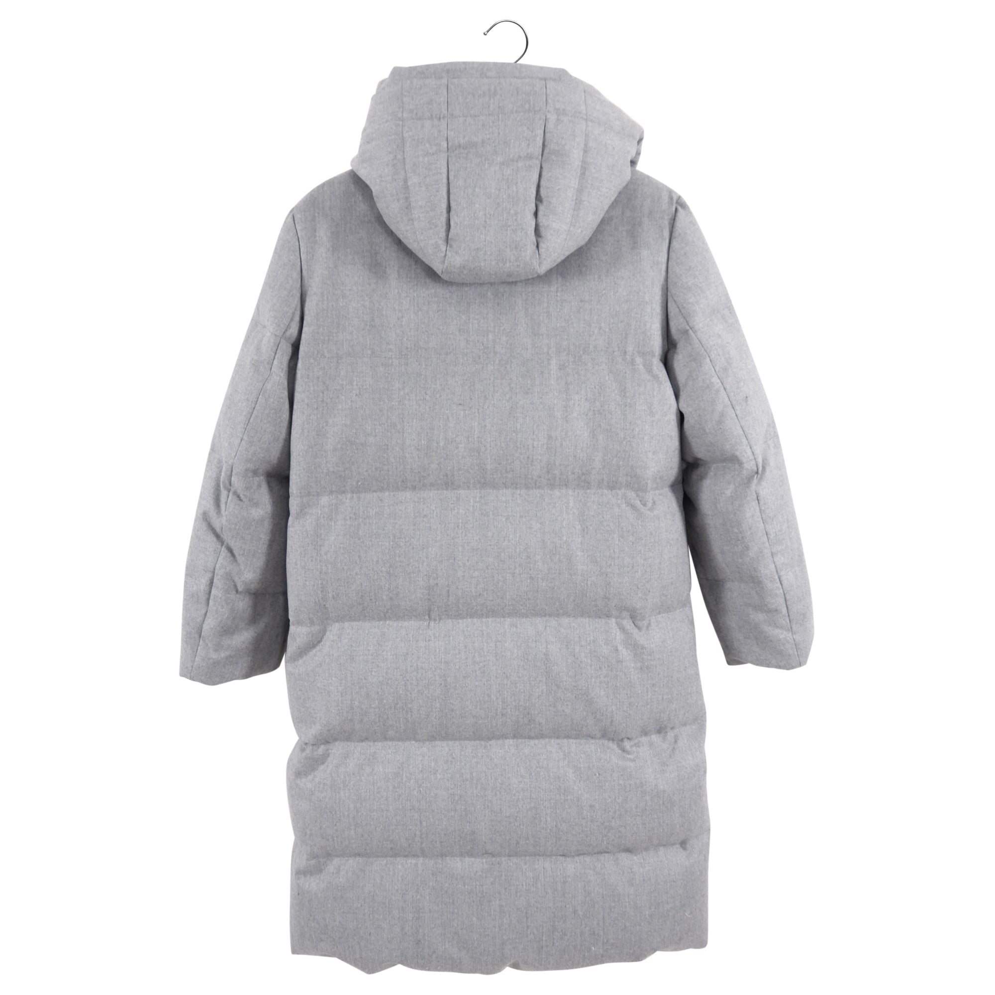 Brunello Cucinelli Light Grey Down Filled Puffer Long Parka Coat - USA S (2/4)