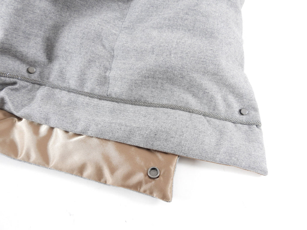Brunello Cucinelli Light Grey Down Filled Puffer Long Parka Coat - USA S (2/4)