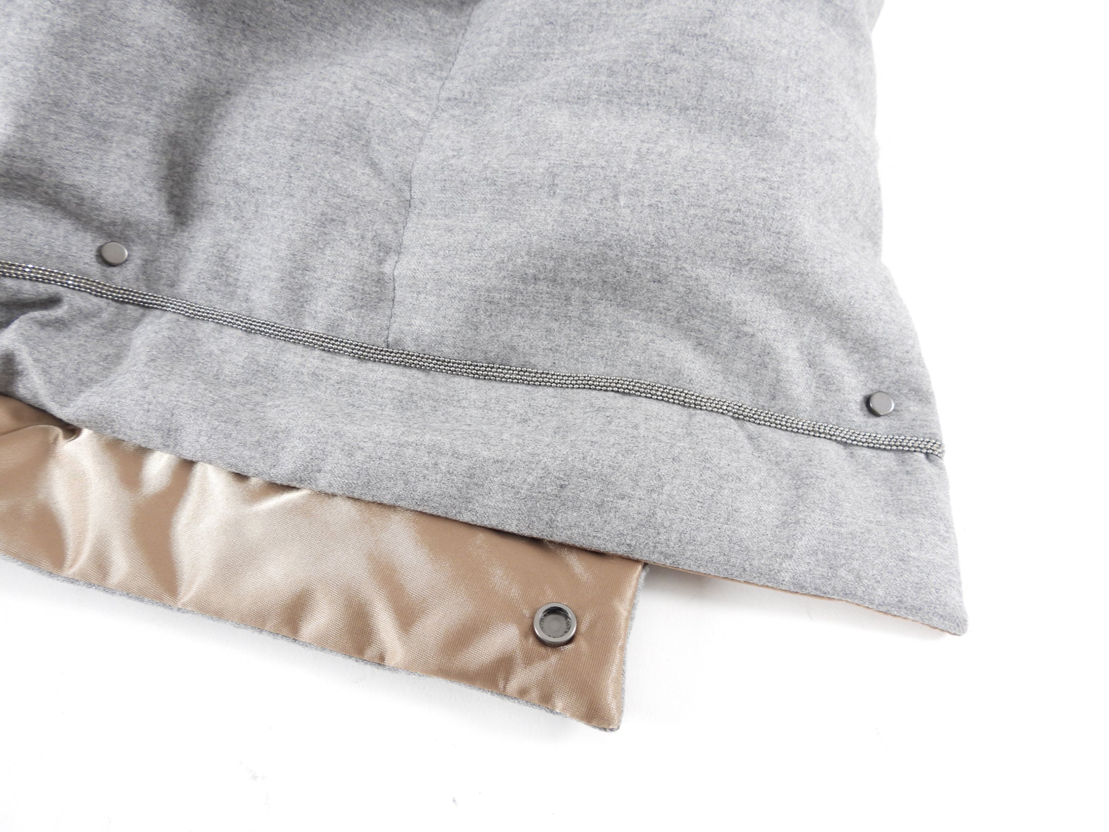 Brunello Cucinelli Light Grey Down Filled Puffer Long Parka Coat - USA S (2/4)