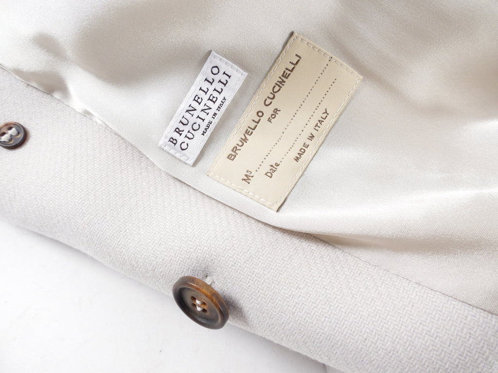 Brunello Cucinelli Light Grey Short Coat / Jacket -  IT38 / USA 2/4