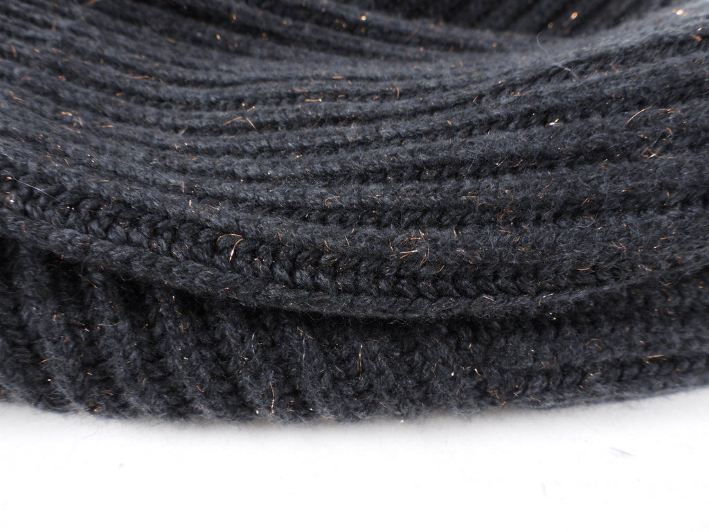 Brunello Cucinelli Smoke Grey Cashmere Sweater with Copper Fleck Thread - S