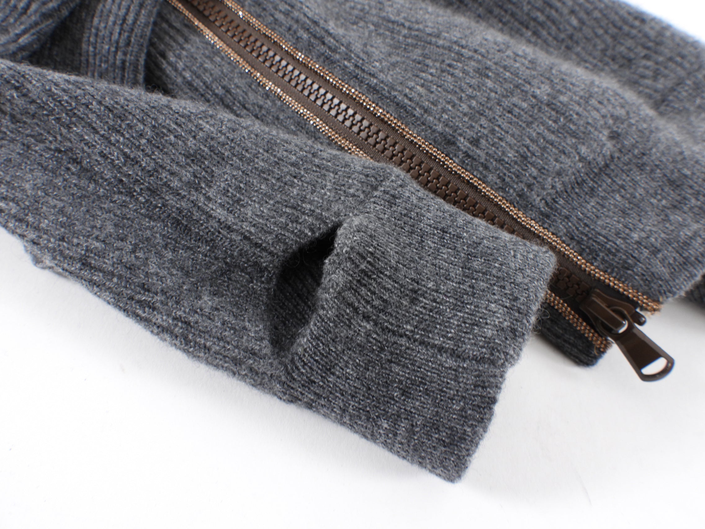 Brunello Cucinelli Grey Copper Monili Bead Hoodie Sweater - S