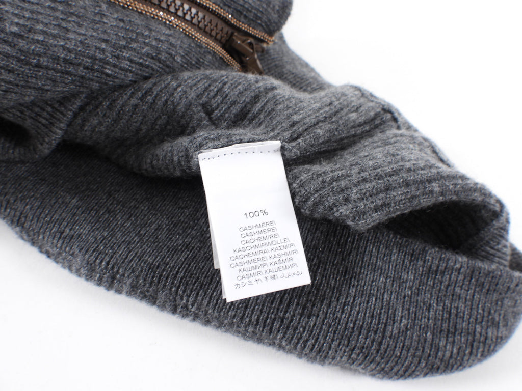 Brunello Cucinelli Grey Copper Monili Bead Hoodie Sweater - S