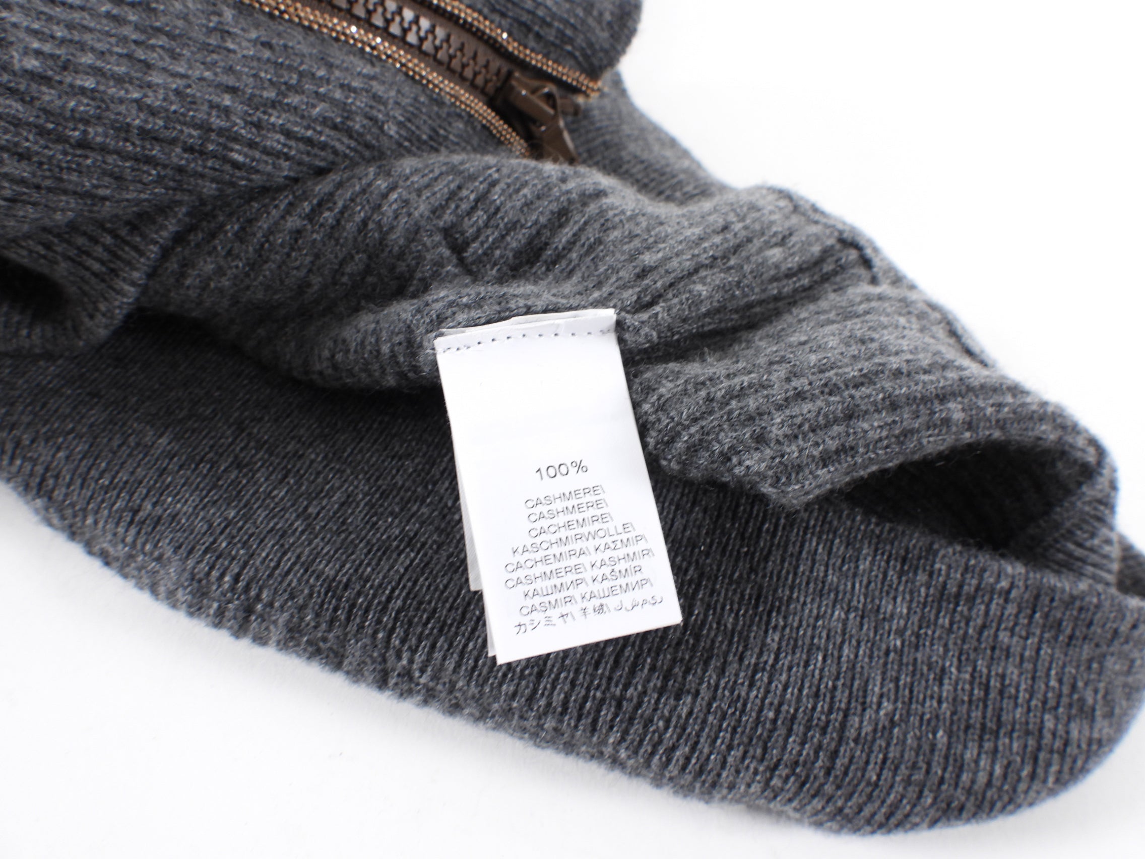 Brunello Cucinelli Grey Copper Monili Bead Hoodie Sweater - S