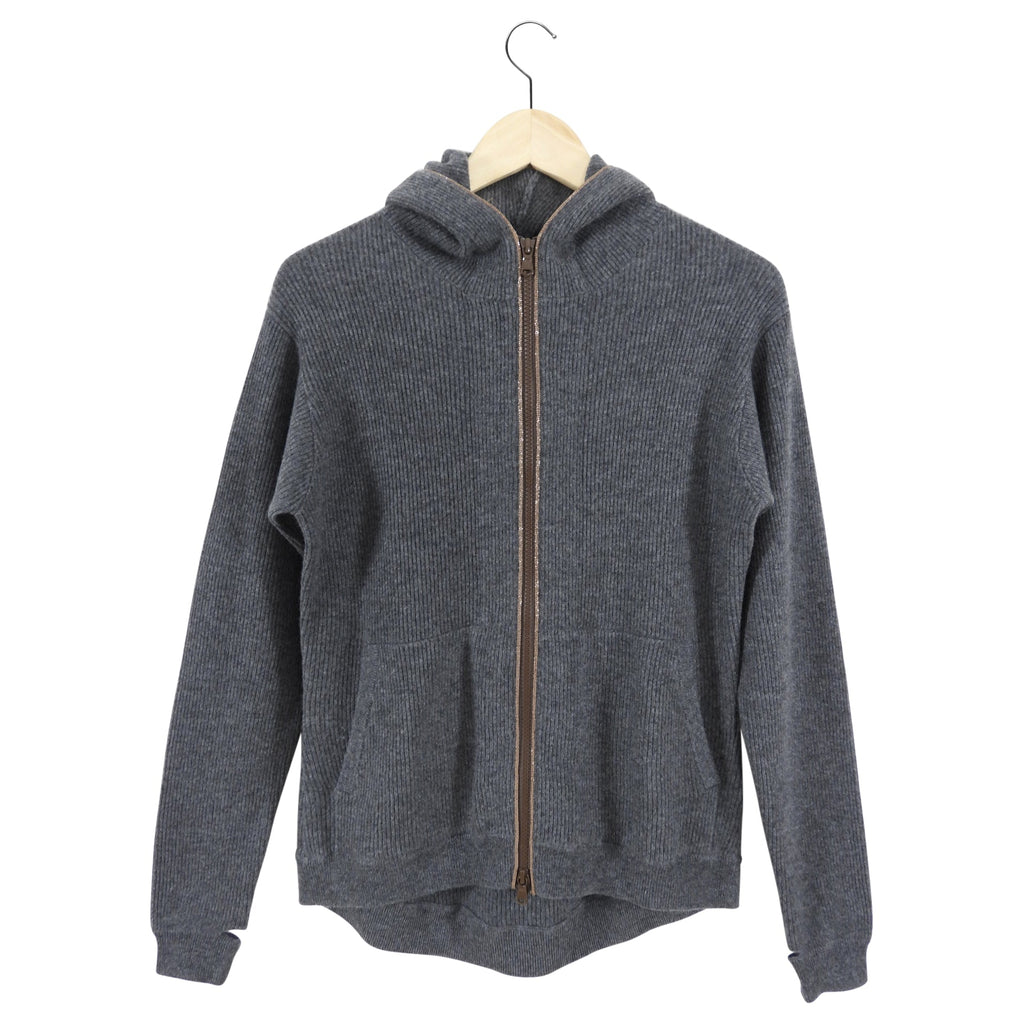 Brunello Cucinelli Grey Copper Monili Bead Hoodie Sweater - S