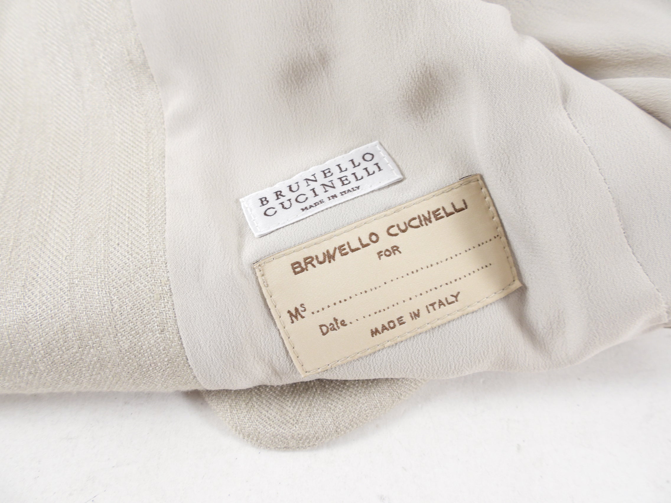 Brunello Cucinelli Natural Linen Pants Suit - USA 4