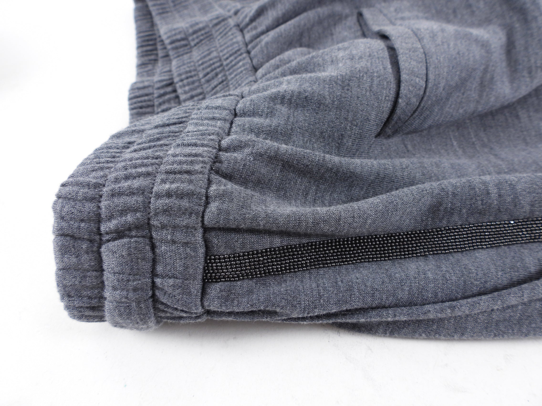 Brunello Cucinelli Grey Wide Leg Monili Stripe Jogging Pants - S