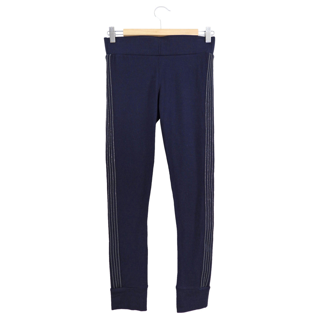 Brunello Cucinelli Navy Wool Monili Bead Leggings - IT40 / USA 4