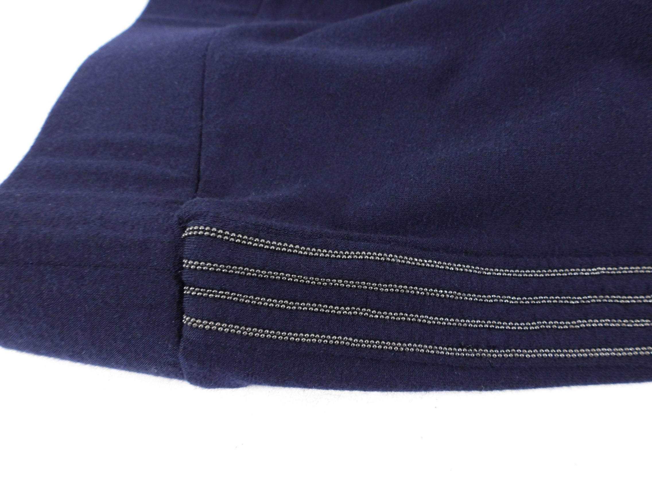 Brunello Cucinelli Navy Wool Monili Bead Leggings - IT40 / USA 4