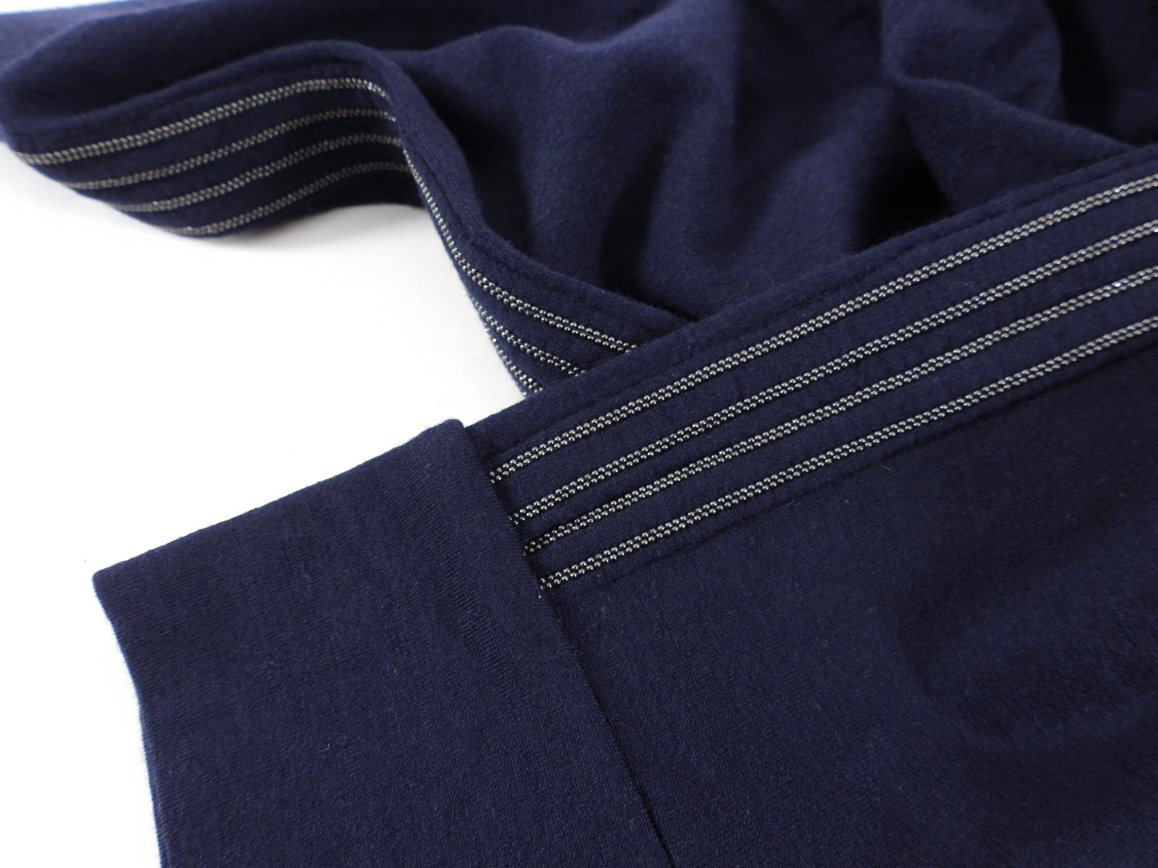 Brunello Cucinelli Navy Wool Monili Bead Leggings - IT40 / USA 4