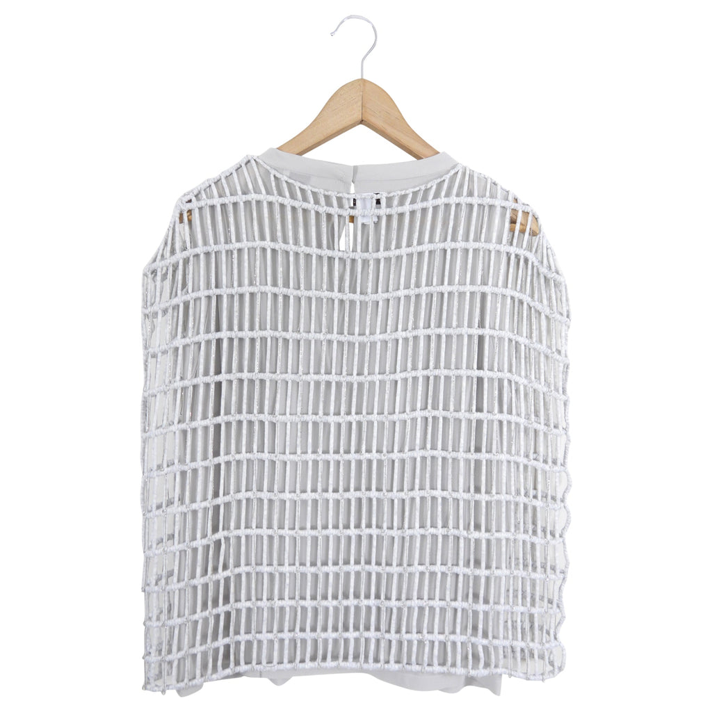 Brunello Cucinelli Dove Grey Caged Knit Chain Top - L (8/10)