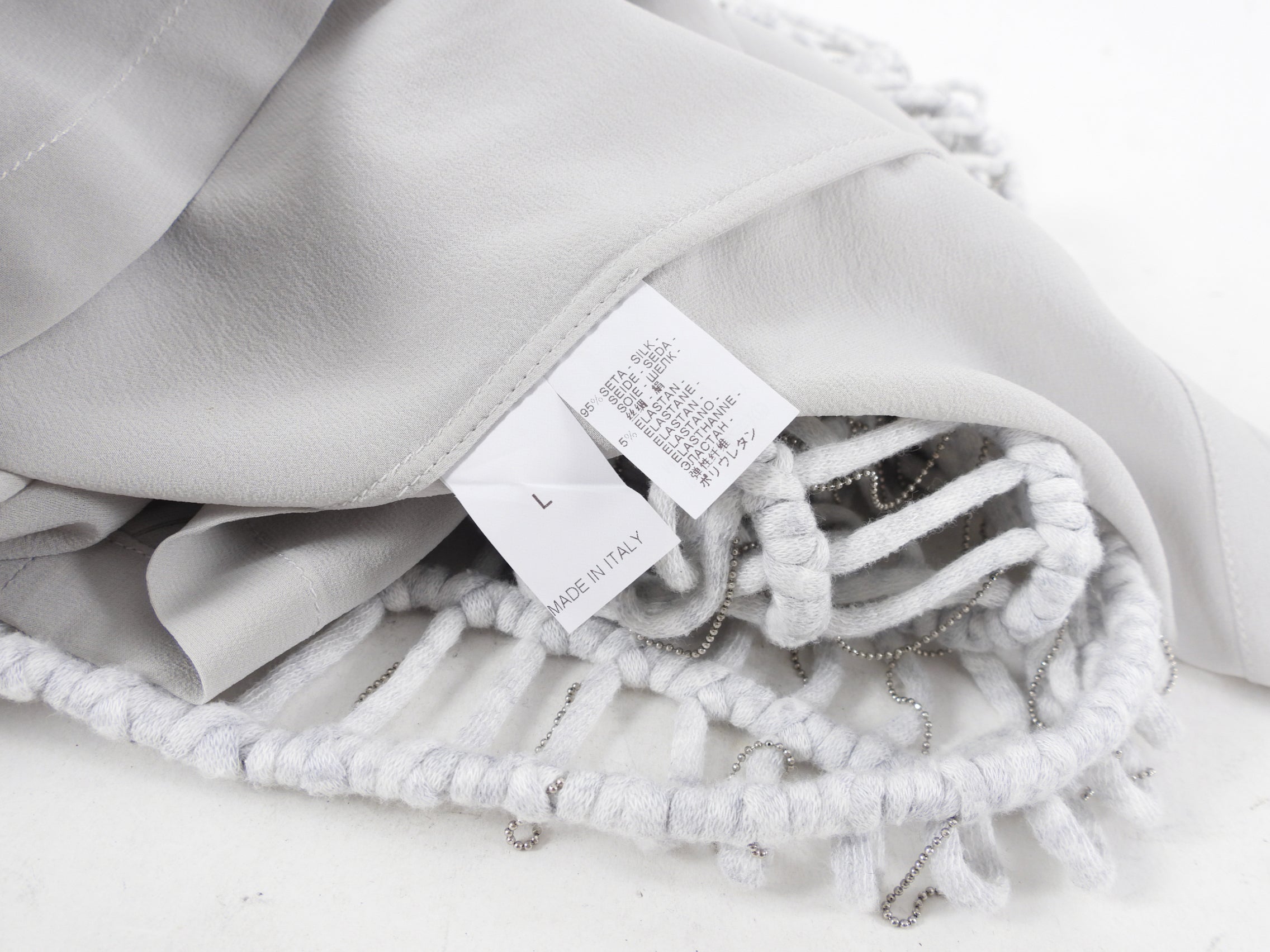 Brunello Cucinelli Dove Grey Caged Knit Chain Top - L (8/10)