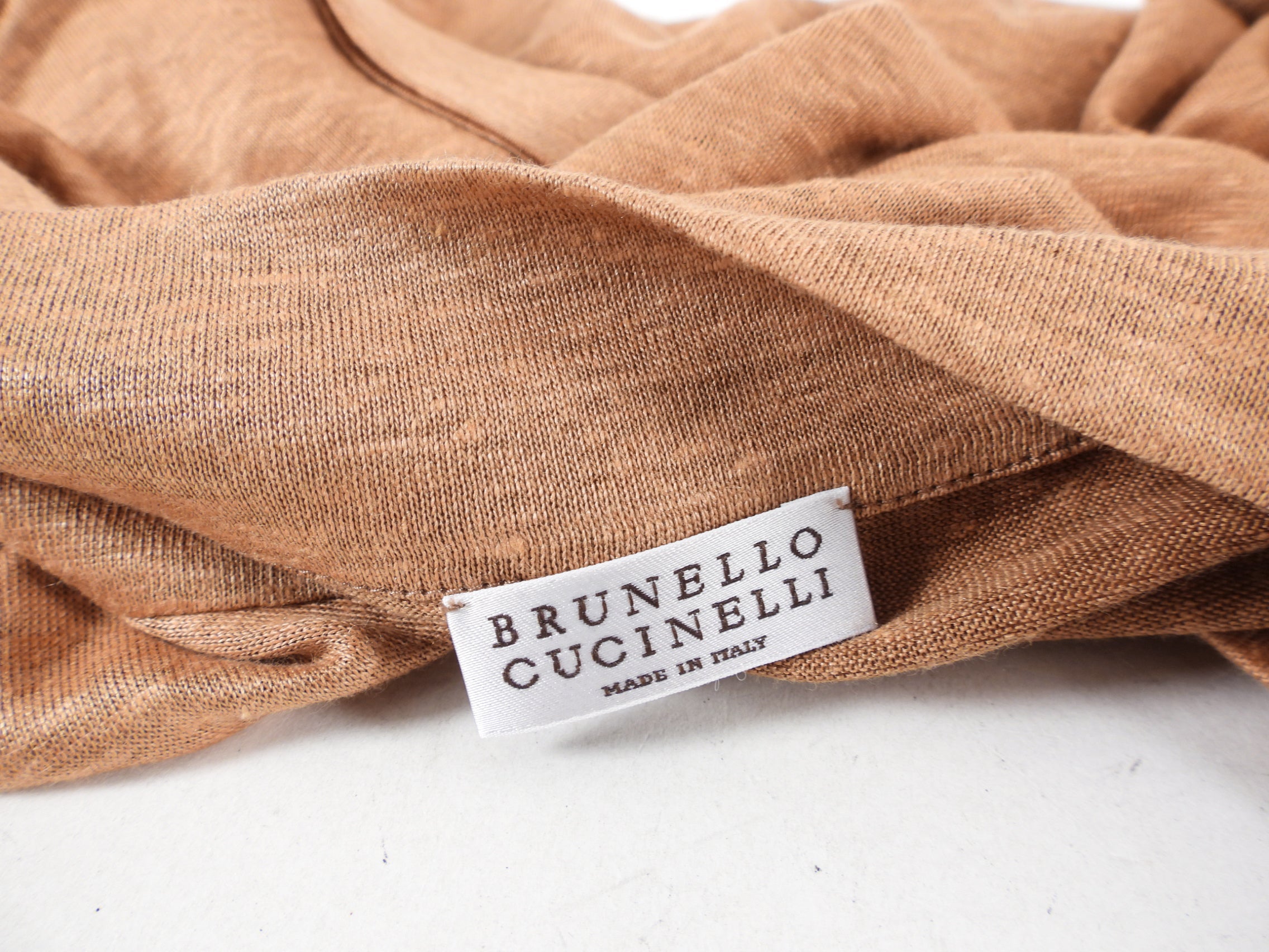 Brunello Cucinelli Orange / Rust Linen Tee Shirt - S