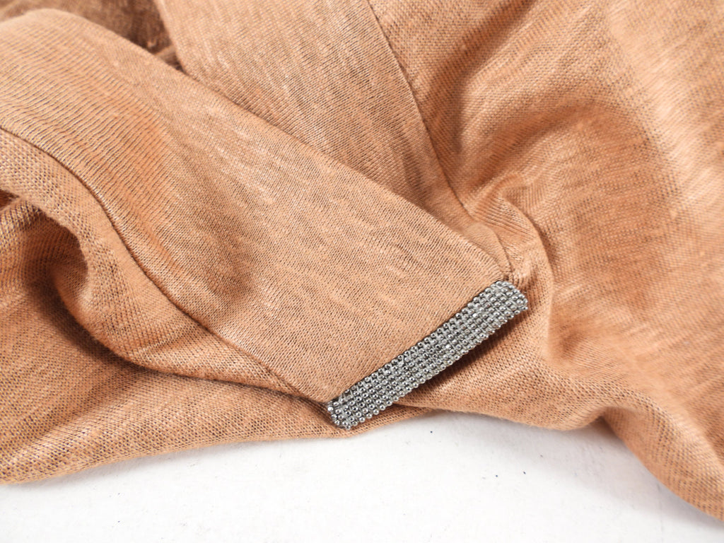 Brunello Cucinelli Orange / Rust Linen Tee Shirt - S
