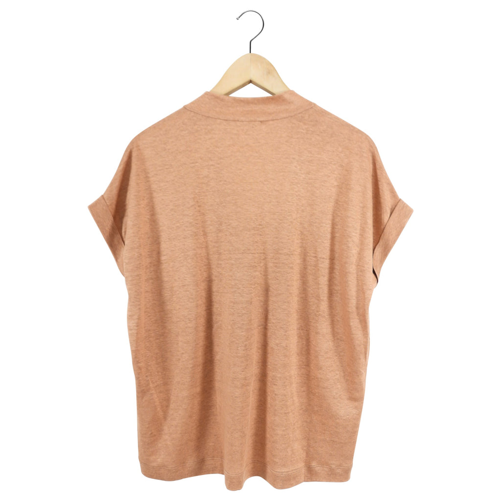 Brunello Cucinelli Orange / Rust Linen Tee Shirt - S