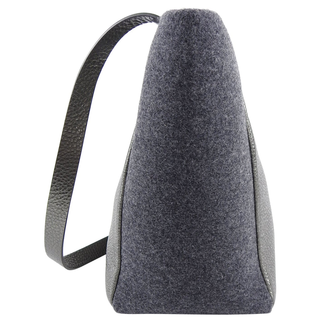 Brunello Cucinelli Grey Monili Bead Trim Small Tote Crossbody
