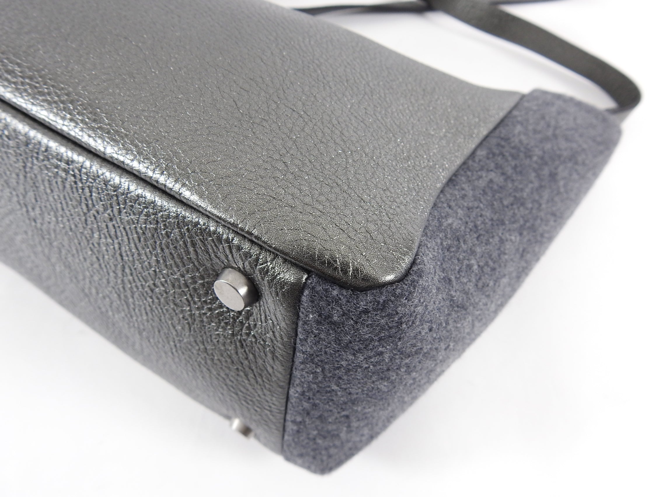 Brunello Cucinelli Grey Monili Bead Trim Small Tote Crossbody